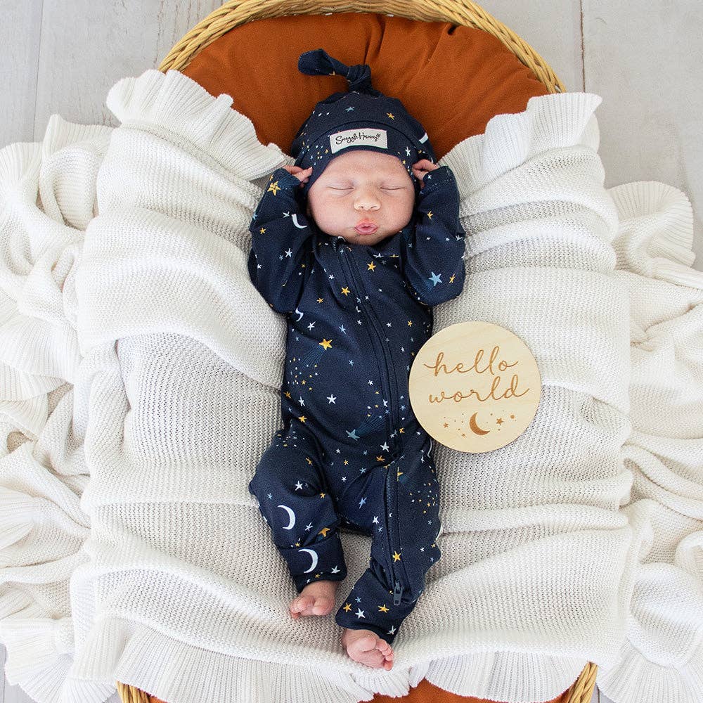 Organic Cotton Snuggle Hunny Sleepsuit - Starry NIght
