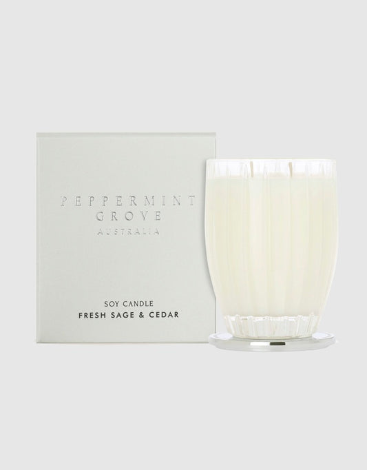 Peppermint Grove Candle 370g - Fresh Sage and Cedar