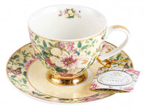 Floral Garden Tea Cup and Saucer - Cream