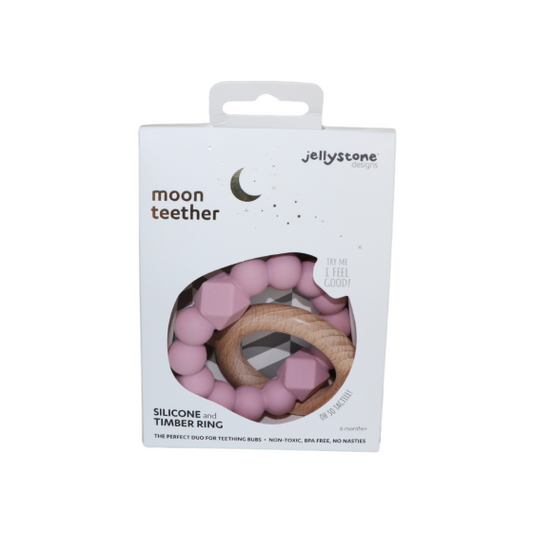 Jellystone Moon Teether - Dusty Pink