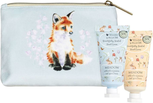 Wrendale Mini Handcream and Gift Pouch - Meadow Rabbit and Fox