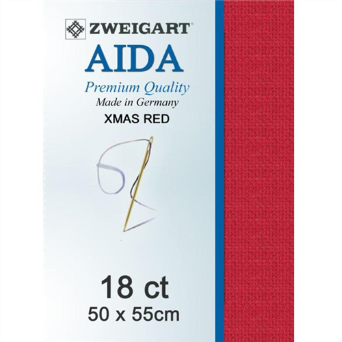 Zweigart Aida 18ct - Xmas Red